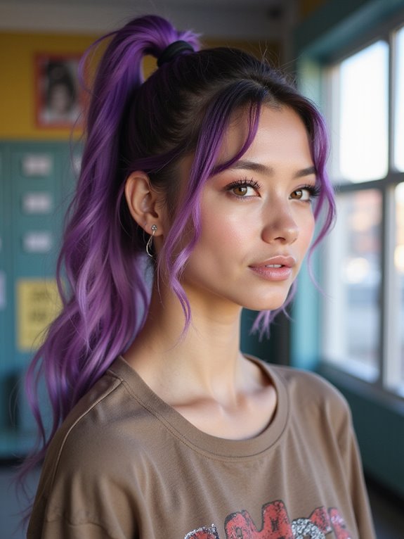 two tone twisted ponytail