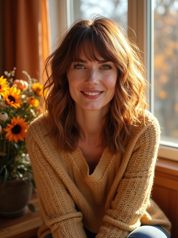 versatile face framing curtain bangs