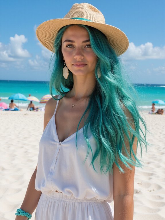 luminous aqua teal hair