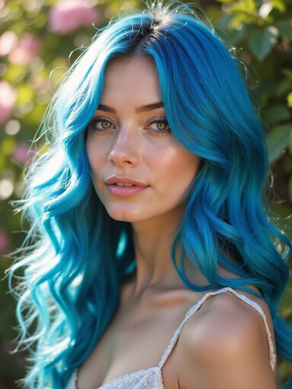 vibrant blue and silver