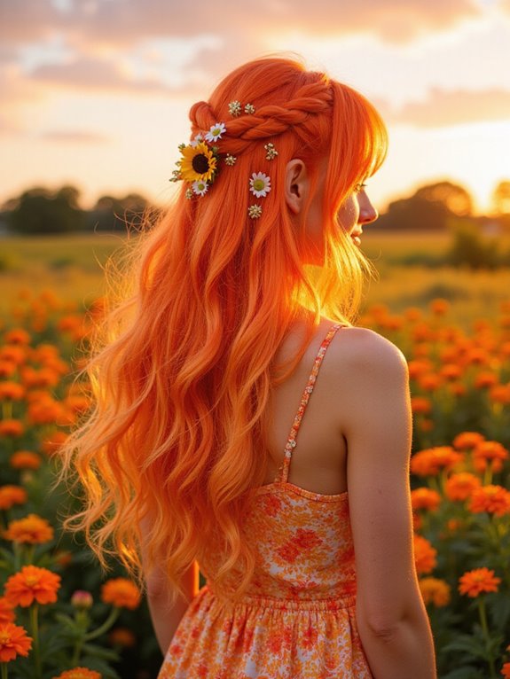 luminous bright orange hair