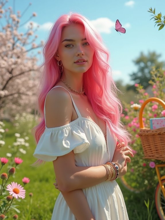 vibrant bubblegum pink hair
