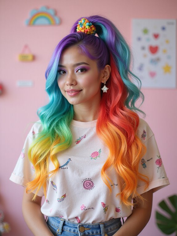 colorful hairstyle expression