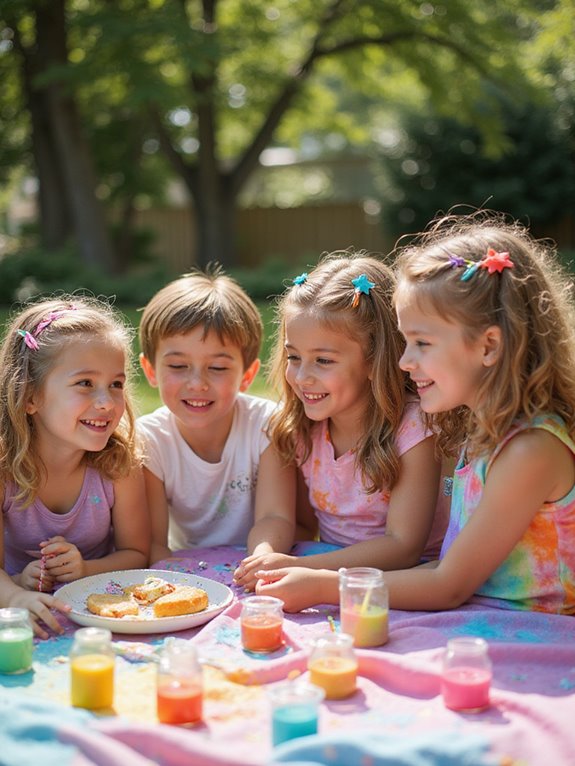 vibrant colorful tie dye hair