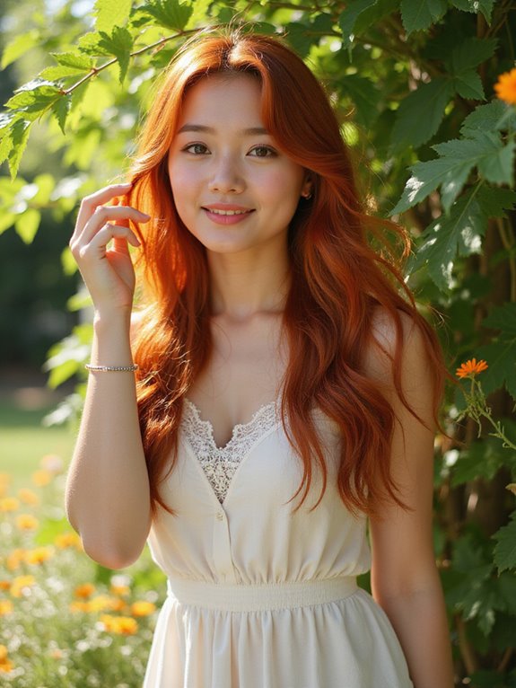 vibrant copper red hair