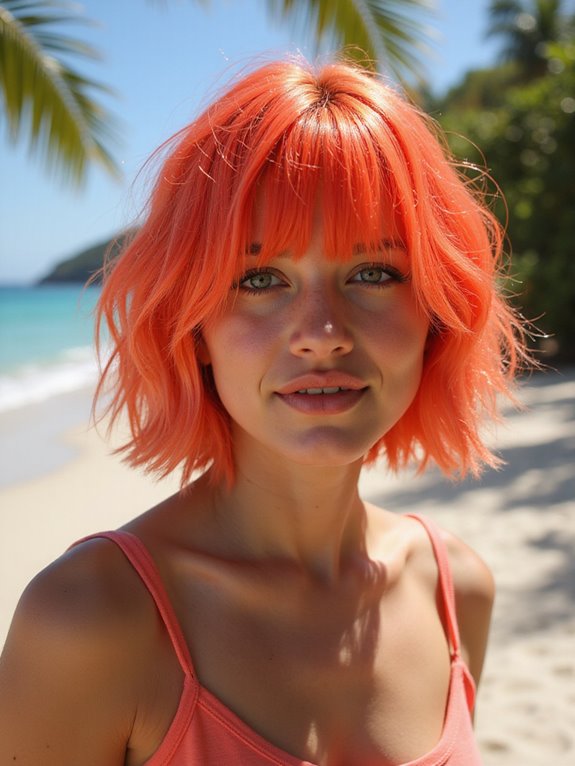 bold coral summer hair