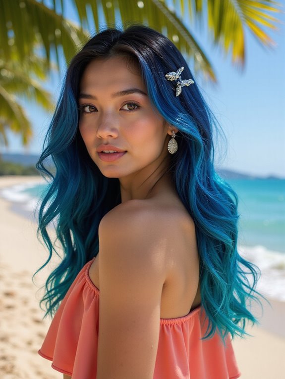 vibrant deep ocean hair