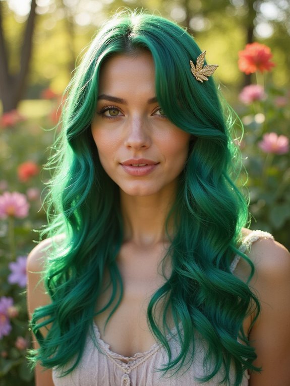 vibrant emerald green wigs