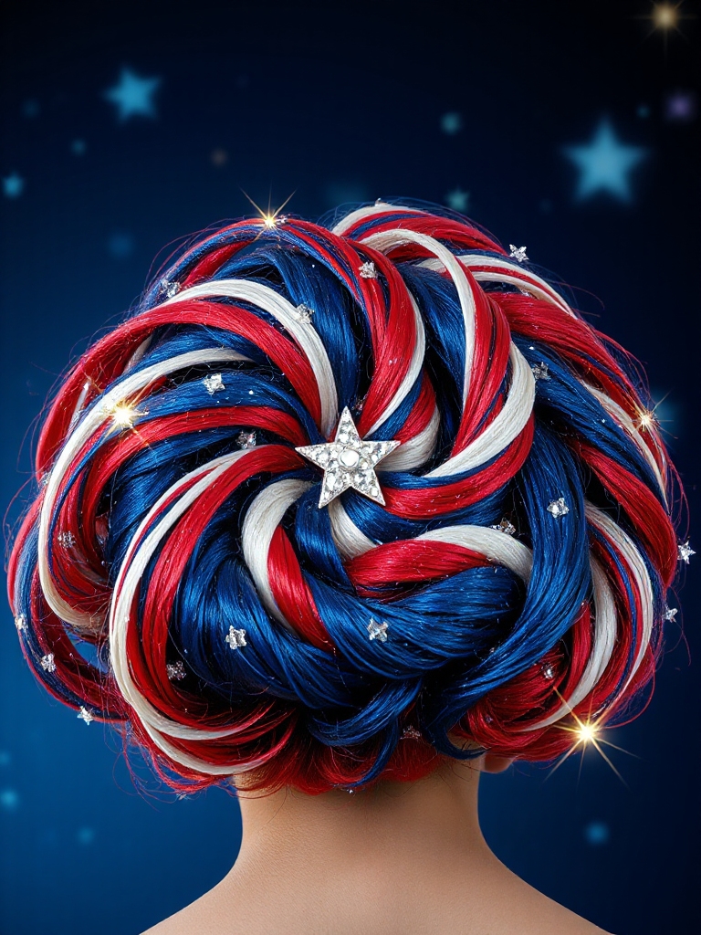 vibrant fourth of july hairstyle