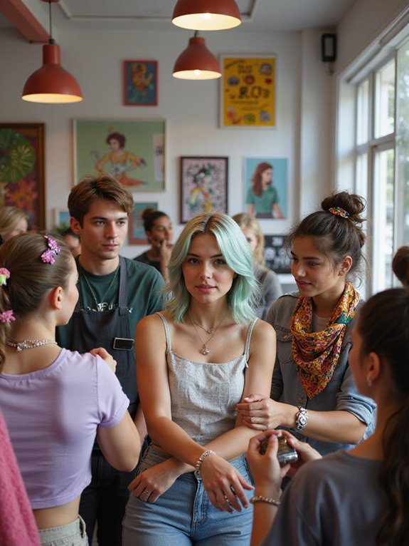 vibrant hairstyle transformation accessories