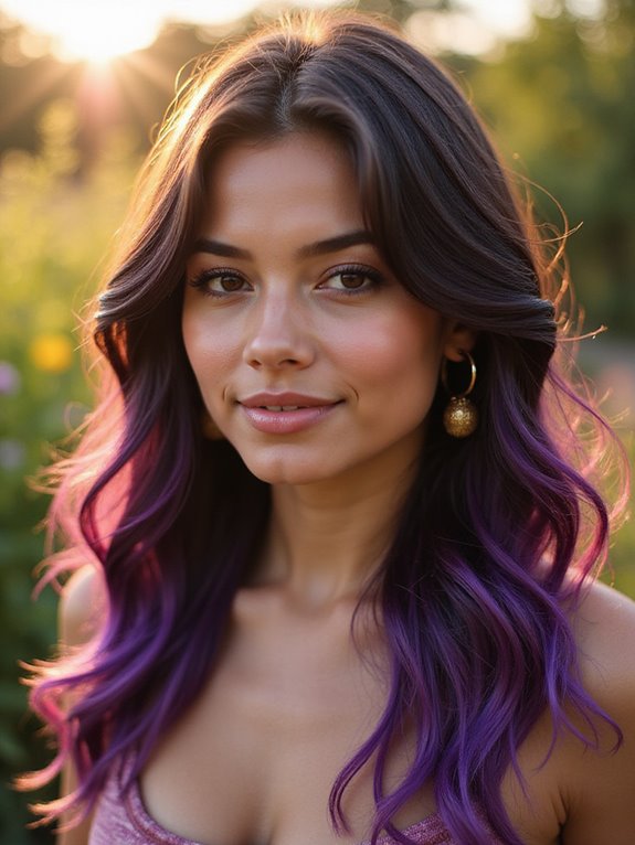 vibrant hues for dark hair
