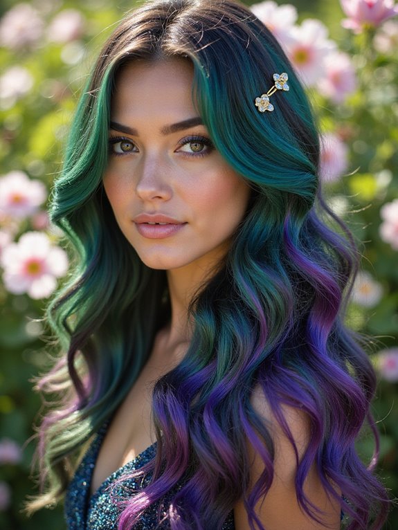 vibrant jewel tone hair