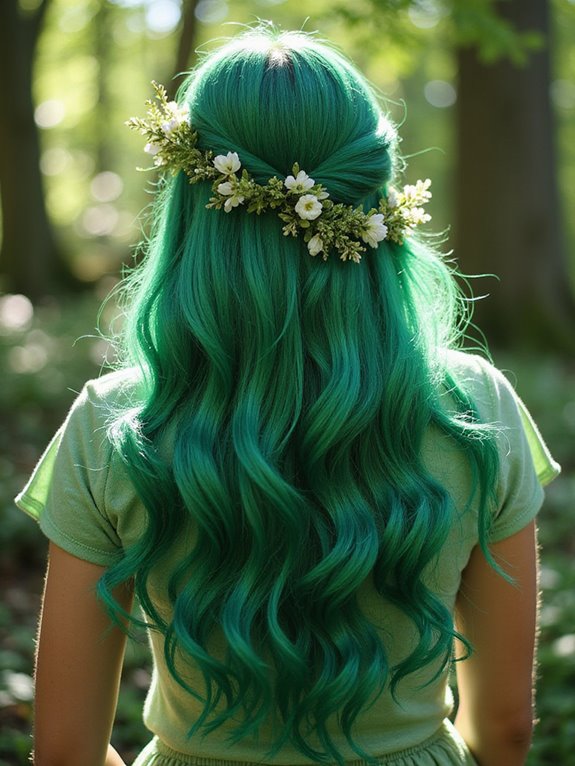 vibrant green hair