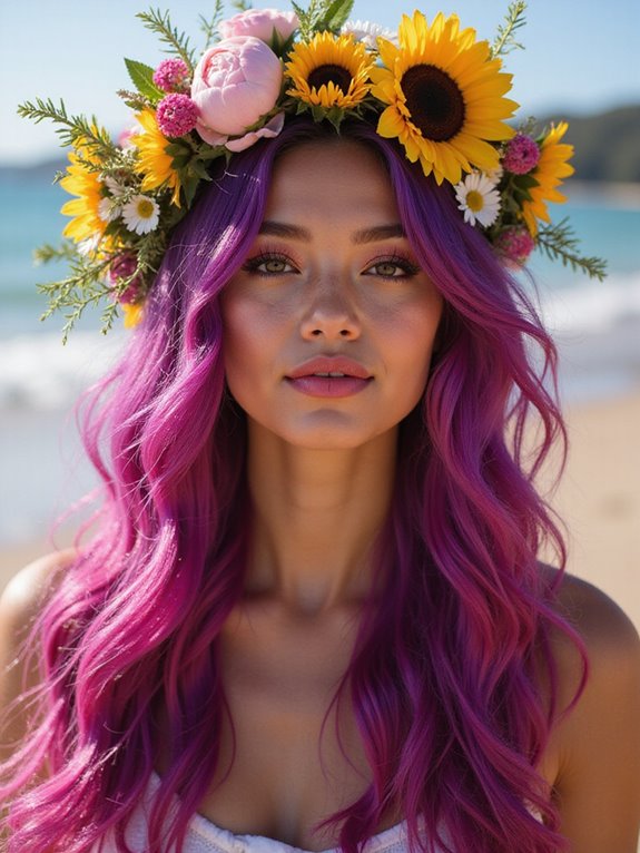 vibrant magenta hair color