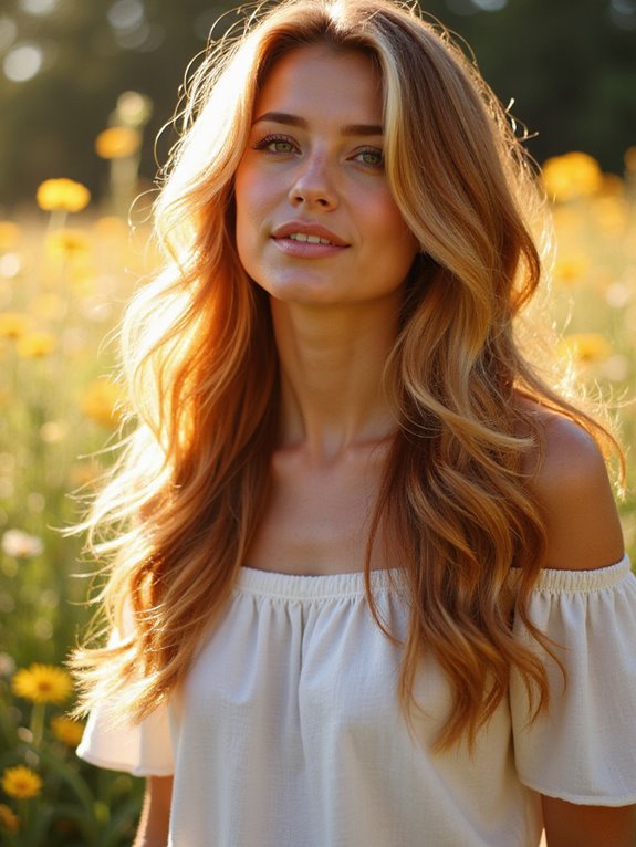 vibrant multi dimensional auburn balayage