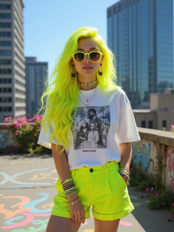 vibrant neon yellow hair