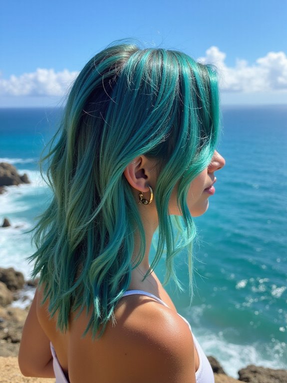 vibrant ocean blue hair