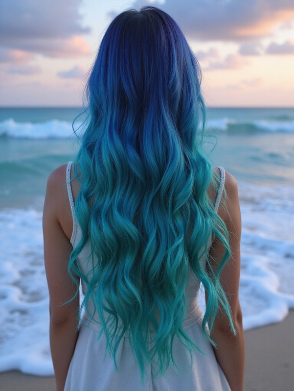 vibrant ocean blue hair