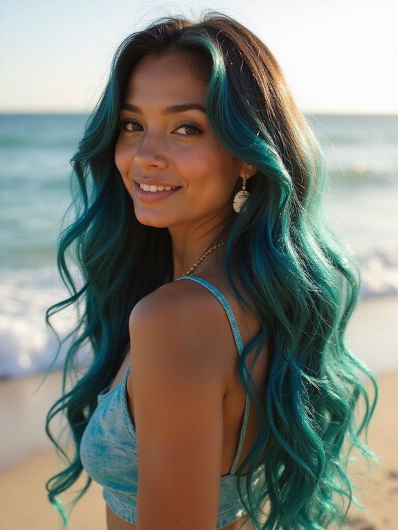 cool ocean blue highlights