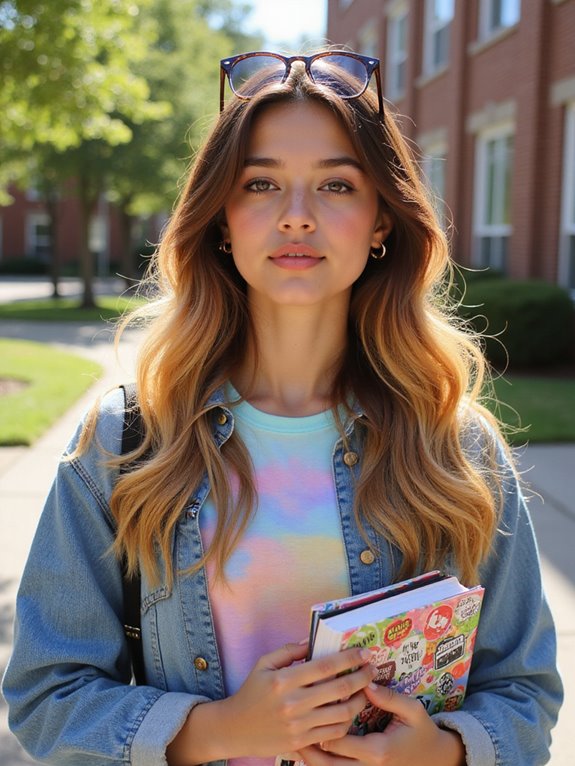 vibrant ombre wave hairstyle