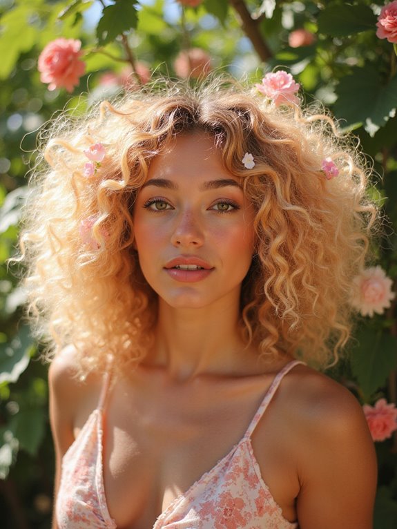 vibrant pastel peach curls