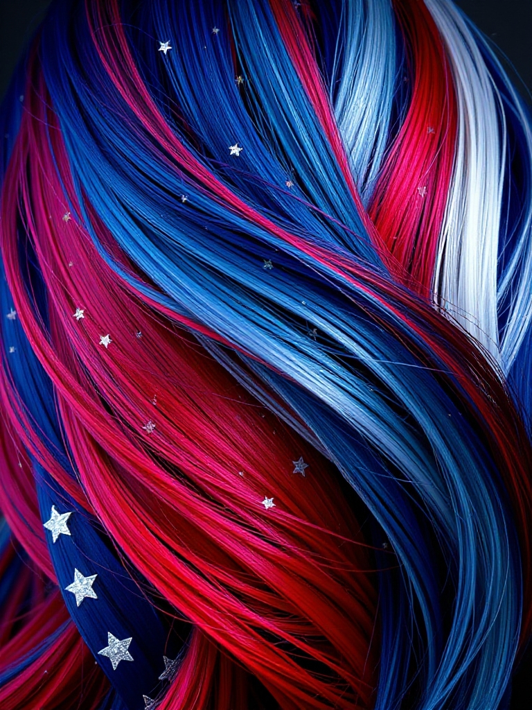 vibrant patriotic hair style
