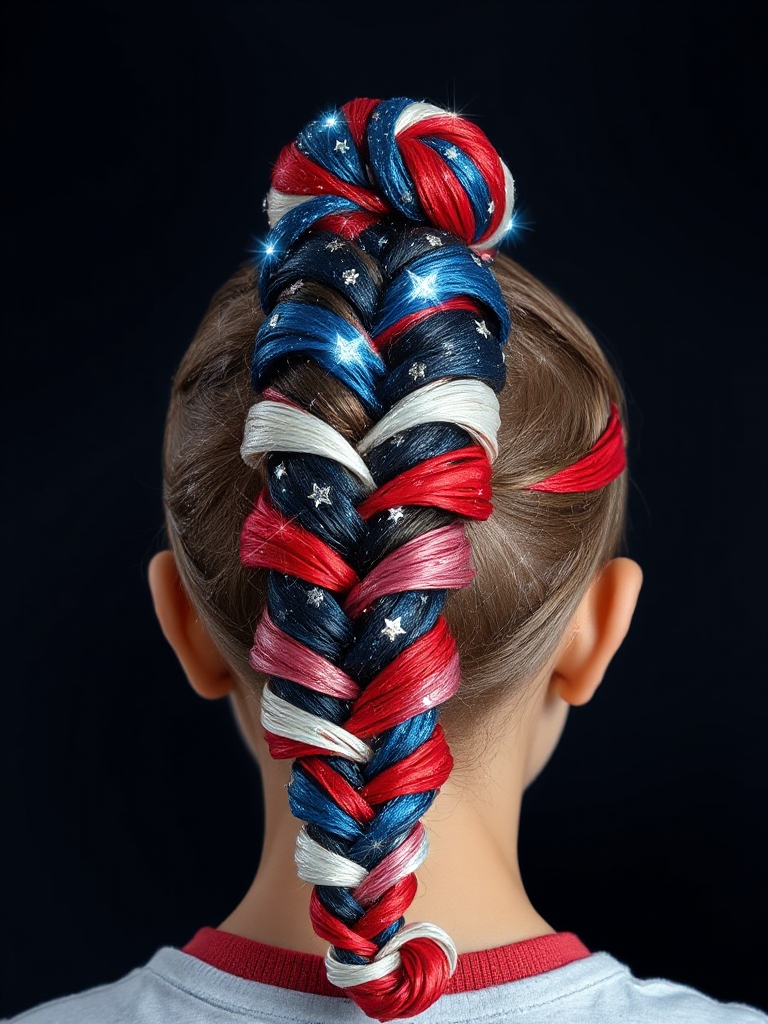 vibrant patriotic hairstyle design