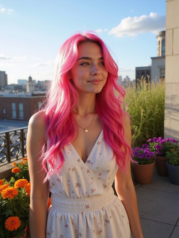 vibrant pink summer hairstyles