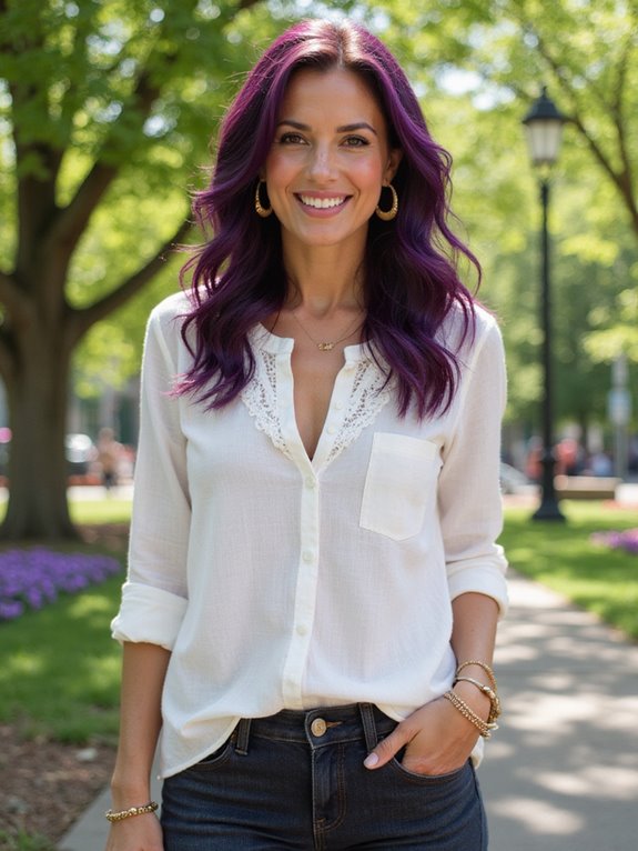 vibrant plum for edgy style