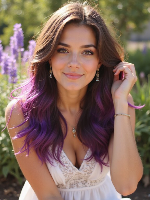 striking plum hair highlights