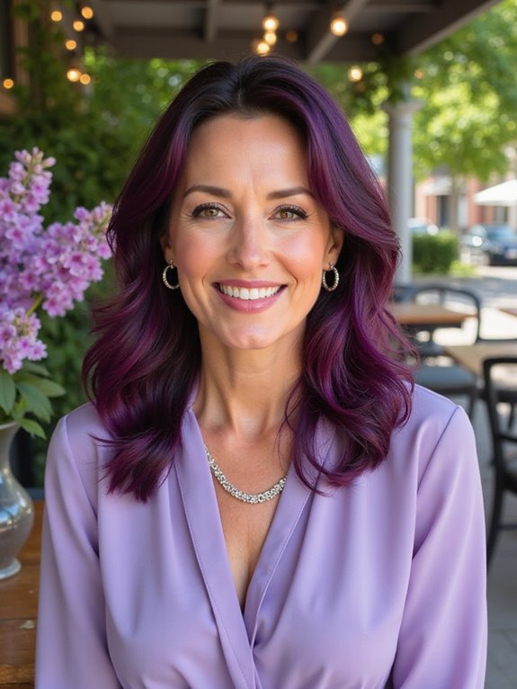 vibrant plum summer hair