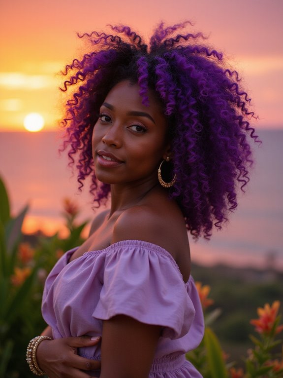 vibrant purple hair transformation