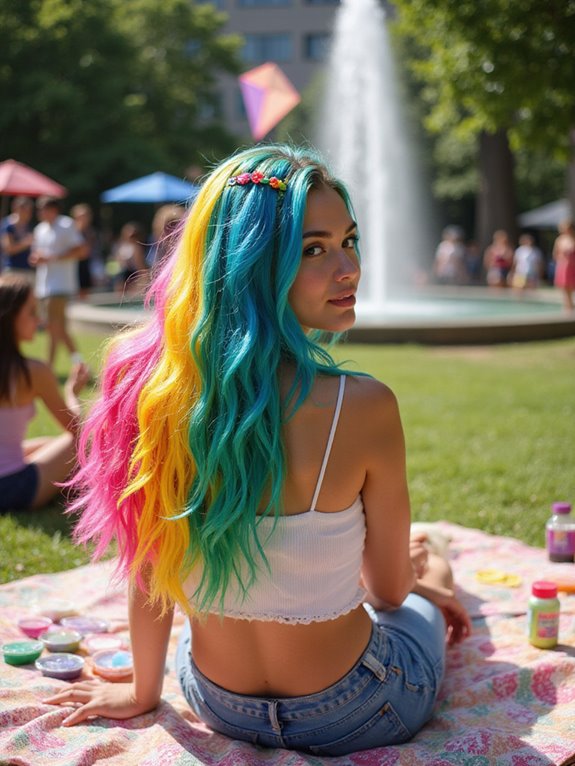 vibrant rainbow hair colors