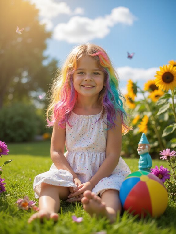 vibrant rainbow hair maintenance