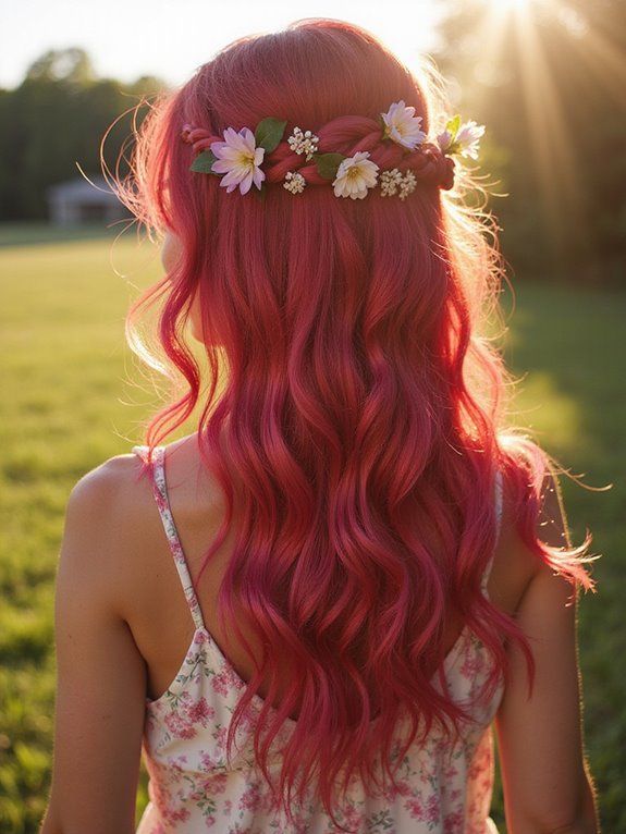vibrant raspberry red locks