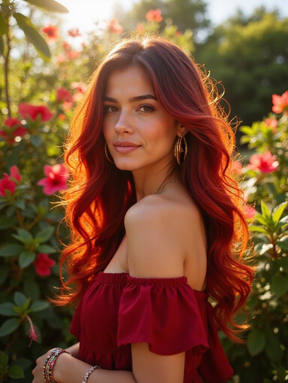 vibrant red summer hair