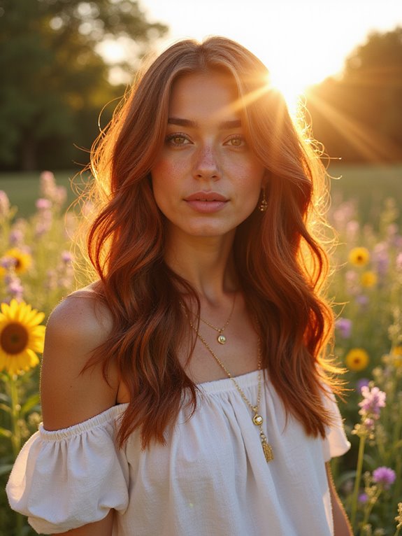 vibrant rich copper balayage