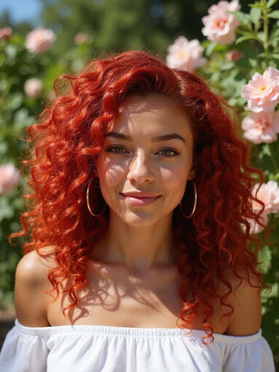 vibrant ruby red curls