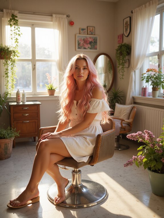 vibrant soft pastel pink