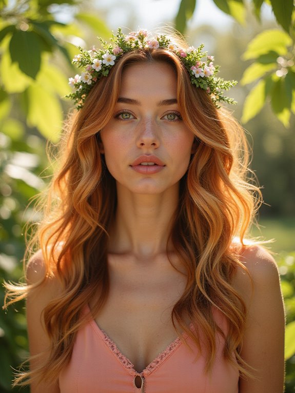 vibrant strawberry blonde highlights