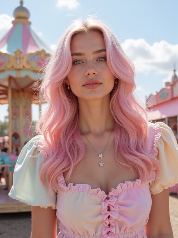 vibrant summer pink hair