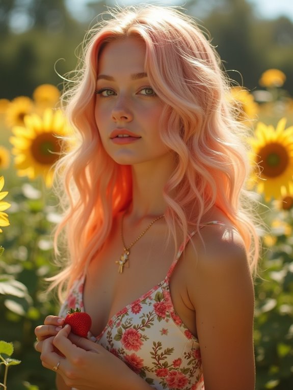 vibrant sun kissed hair color
