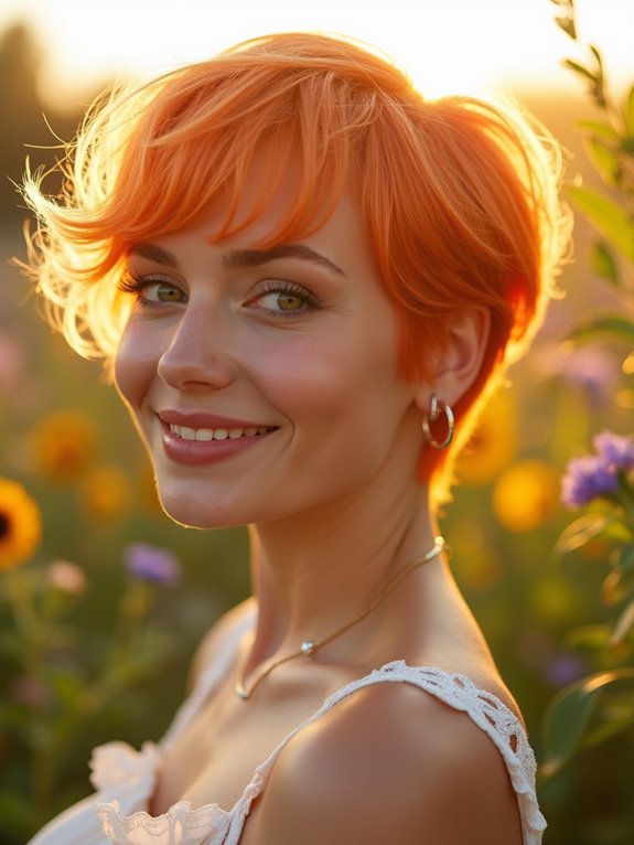 vibrant sunrise orange hairstyle