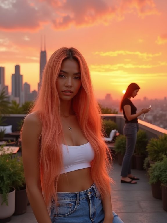 vibrant sunset gradient hairstyle