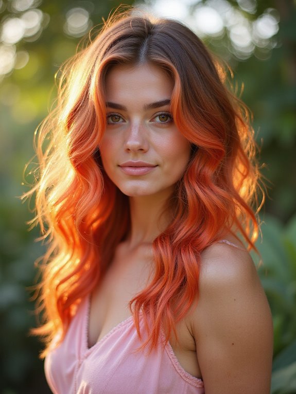 vibrant sunset hair highlights