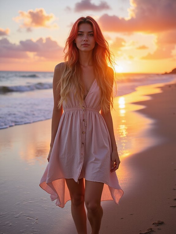 vibrant sunset ombre hair