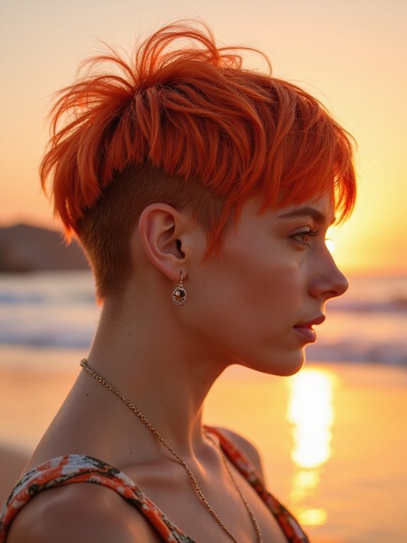 vibrant sunset orange hair