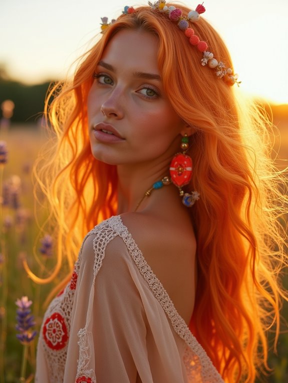 vibrant sunset orange hair