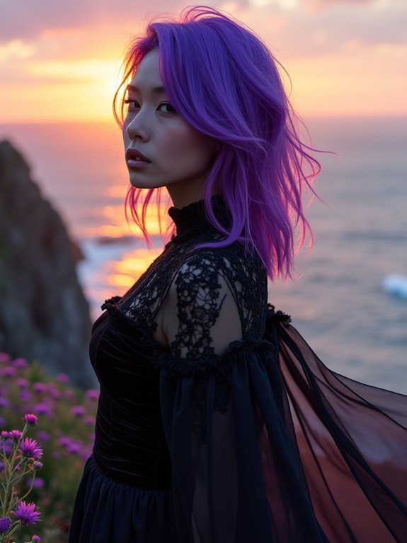 vibrant violet hair transformation