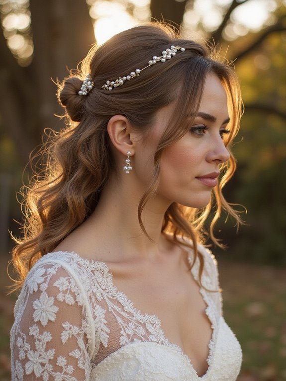 vintage half up hairstyle elegance
